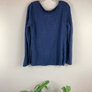 J. Crew Navy Blue Sweatshirt with Exposed Zip